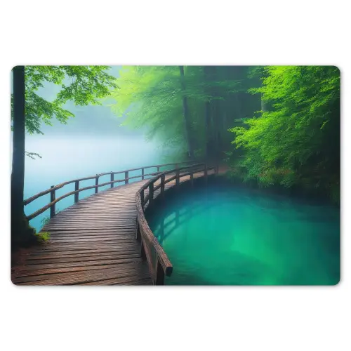 Brug - Water - Rivier - Bos Placemat vinyl groot -zzsfeer1_Kitchenyeah-website