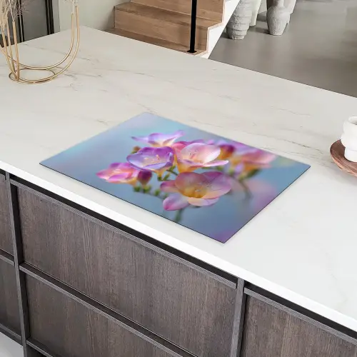 Bloemen - Paars - Overloop - Meeldraden Inductie beschermer vinyl 3mm klein -sfeer8