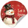 Sneeuwpret - Winter - Sneeuwpop Wandcirkel behangsticker klein -3d