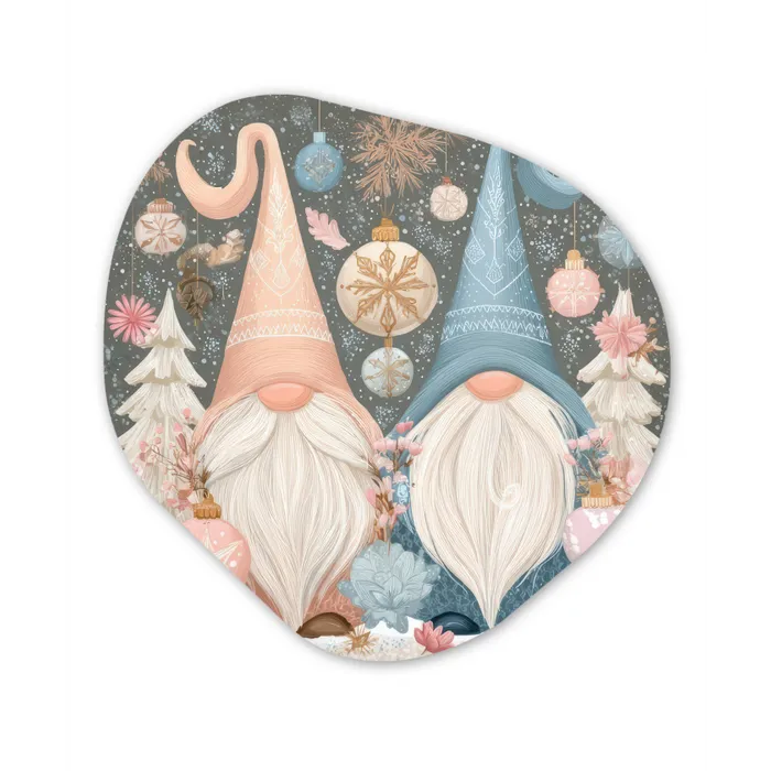 Kerst - Gnomen - Pastel Wandcirkel Organisch Forex 3mm klein -3d