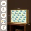 Triceratop - Blauw - Stippen - Boompjes Light Box met batterij (Wandlamp kind) middel -USP_websiteoverzichtNL