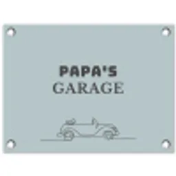 Papa's Garage met auto tuinposter los doek klein -3d