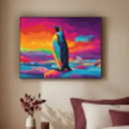 Ijsschots - Pinguïn - Abstract - Lucht Textielframe zwart klein -sfeer1