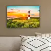 Vuurtoren - Natuur - Zon - Landschap - Gras - Strand - Zee canvas 2cm klein -sfeer3