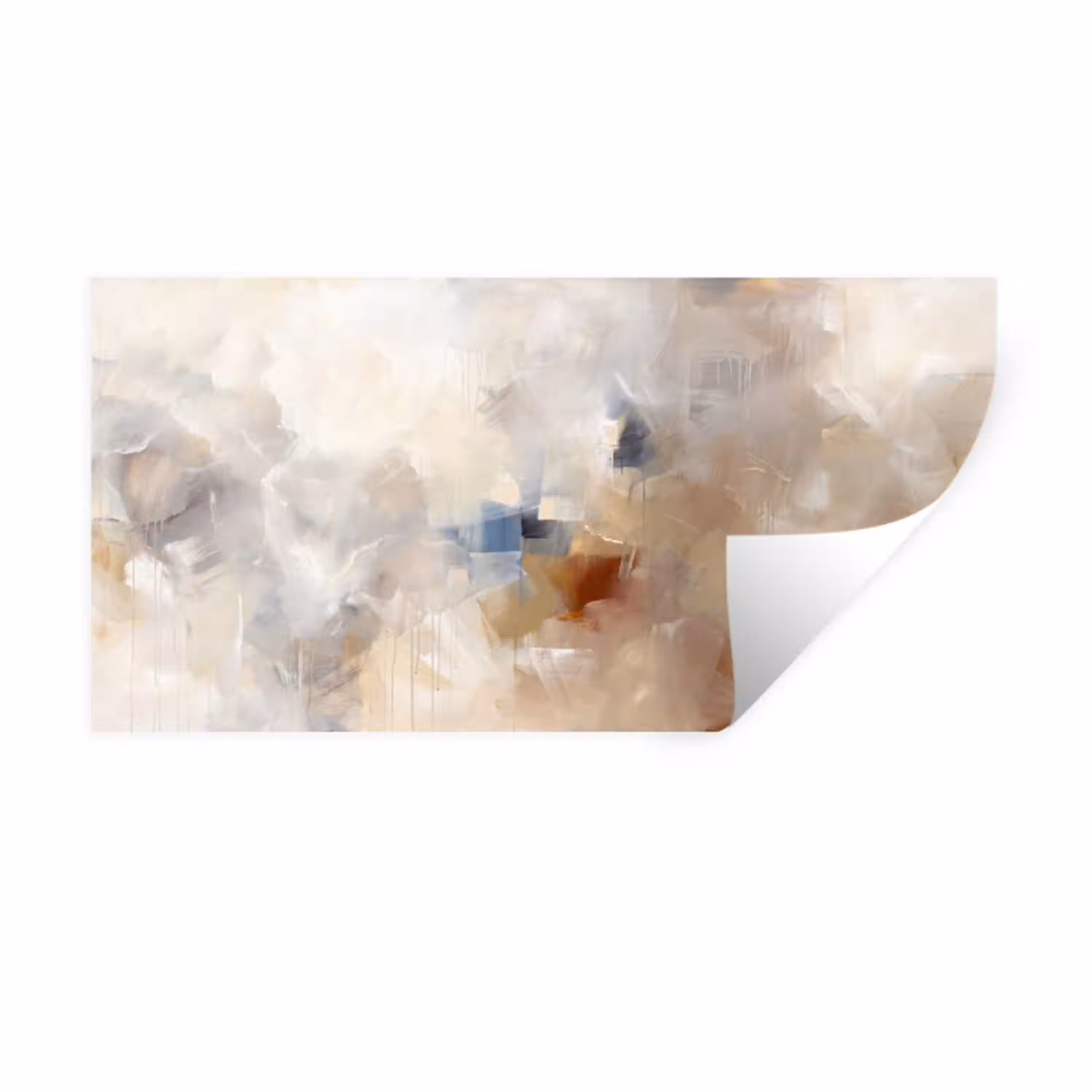 Abstract - Borstelstreken - Modern - Beige - Kunst Muursticker klein -3d