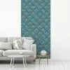 Symmetrisch - Patroon - Blauw fotobehang vinyl groot 64 -woonkamer