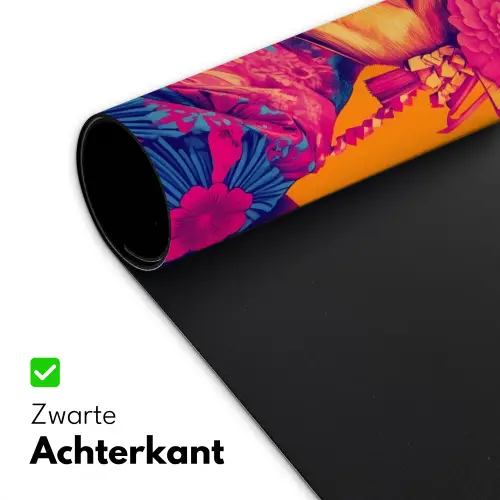 Kimono - Hondje - Bloemenkroon - Oranje Muismat XXL klein -sfeer2