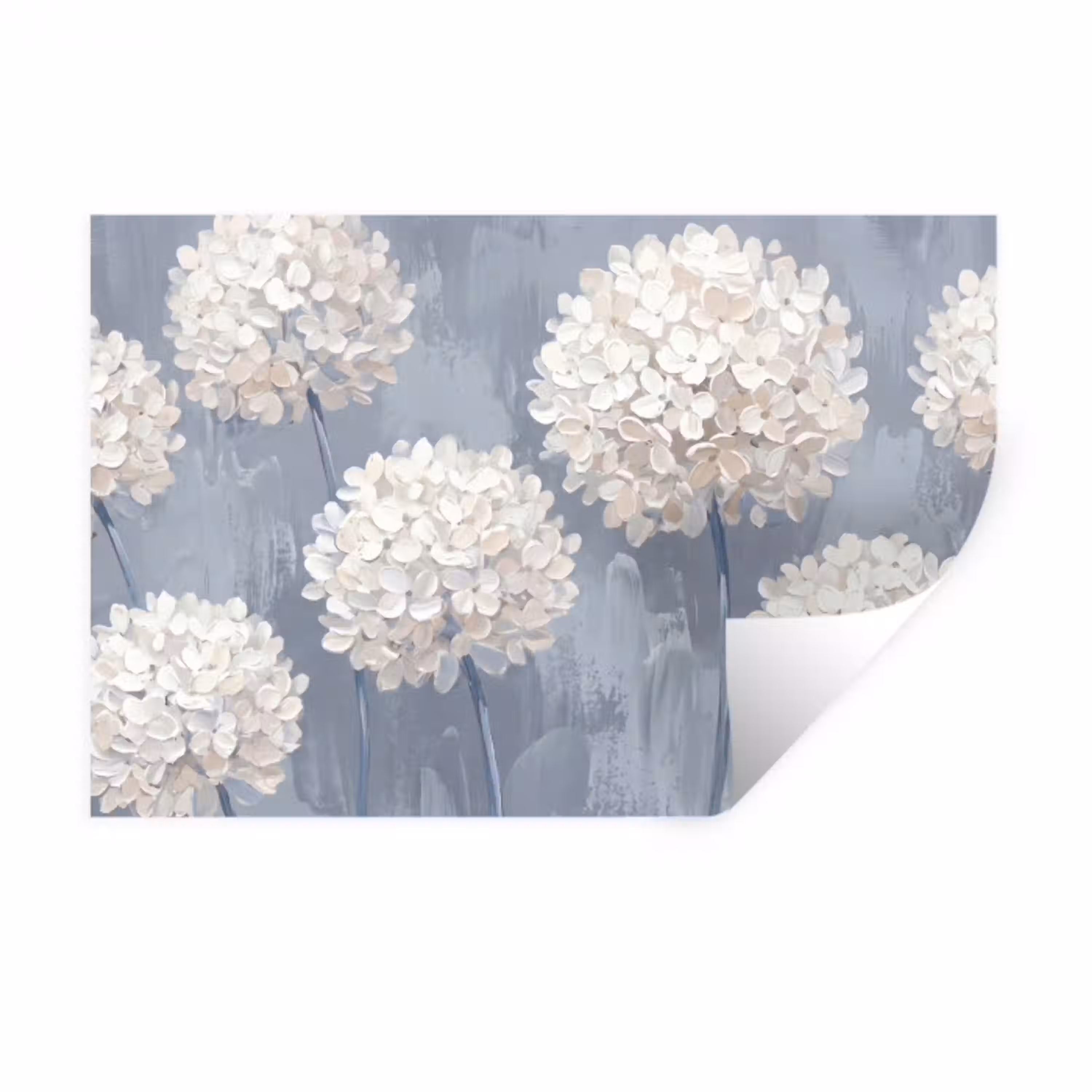 Bloemen - Illustratie - Blauw Muursticker klein -3d