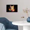 Kat - Eten - Patat - Graffiti - Abstract poster papier klein -sfeer3