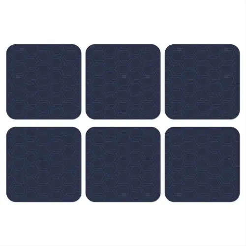 Hexagon - Patroon - Blauw onderzetter kurk middel 366 -3d