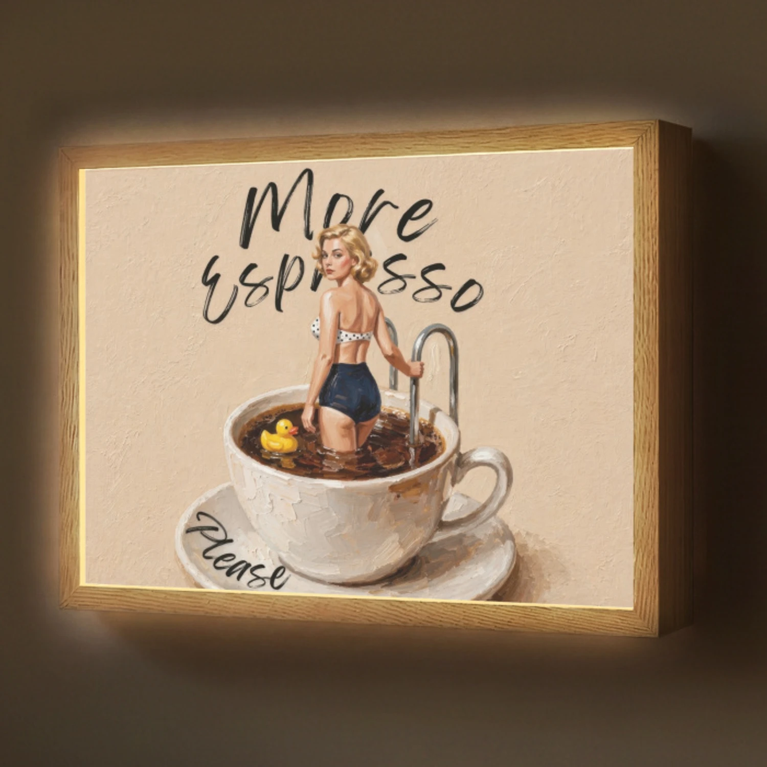 More espresso - Koffie - Eend Light Box met batterij (Wandlamp) middel -z3d_website