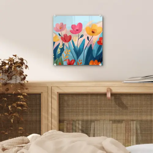 Illustratie - Bloemen - Kleurrijk plexiglas 5mm klein -sfeer4