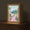 Kleurrijk - Huizen - Heuvels - Roze Light Box met kabel (Tafellamp) klein -z3d_website