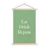 Eten - Drinken - Tekst - Mintgroen textielposter latten blank klein -3d