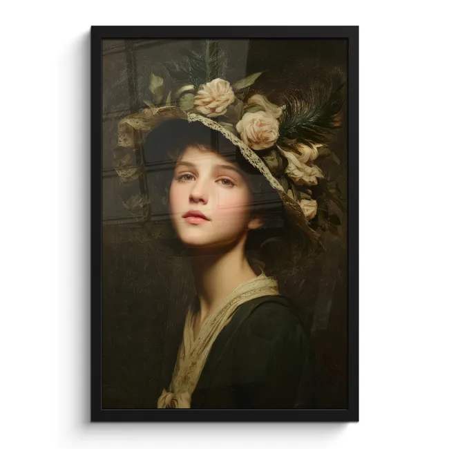 Photo Frame - Flower hat - Portrait - Woman