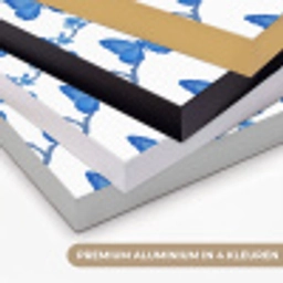 Vlinder - Bloemen - Blauw Textielframe zwart klein 947 -USP_kleurenNL