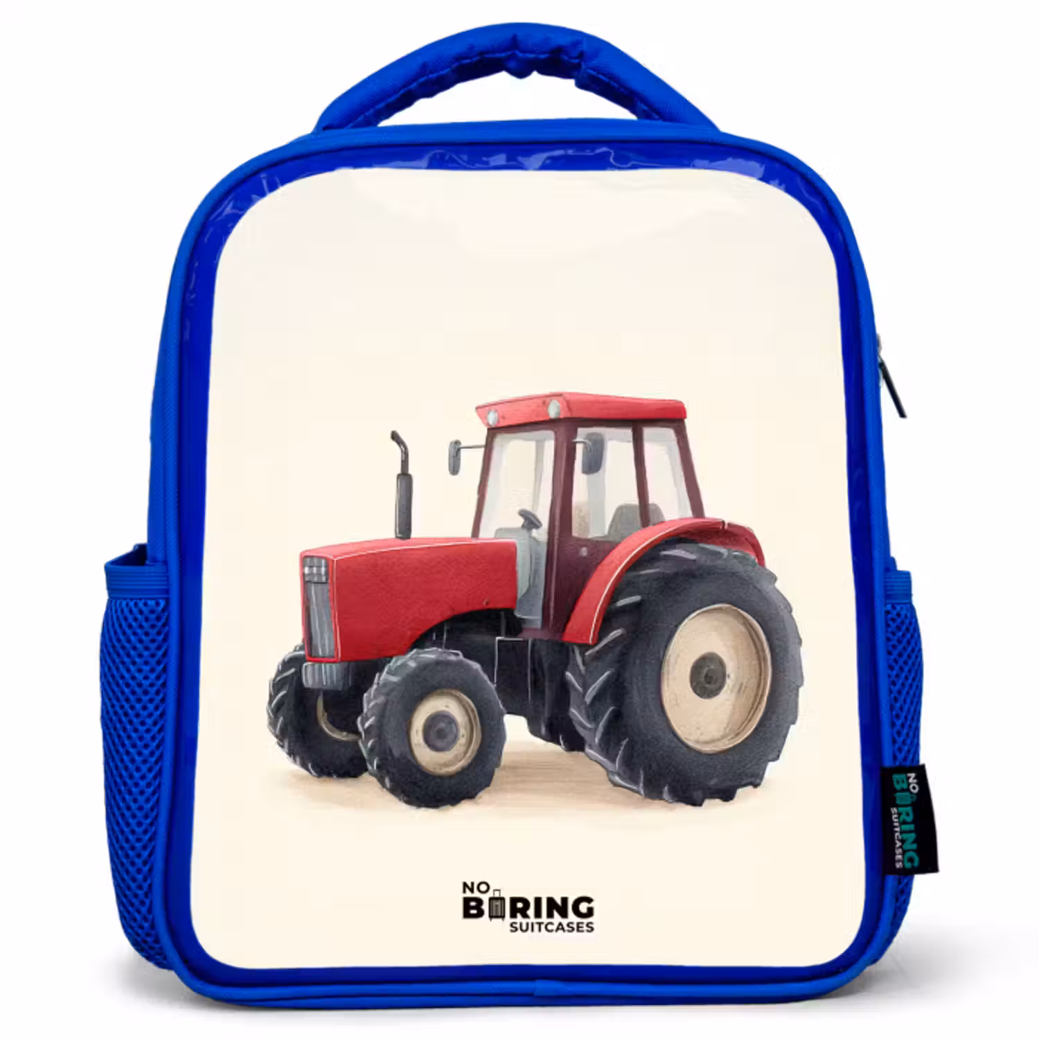 Rugzak kind - blauw - Tractor - Getekend - Rood