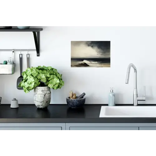 Zee - Rotsen - Storm Muursticker klein -keuken