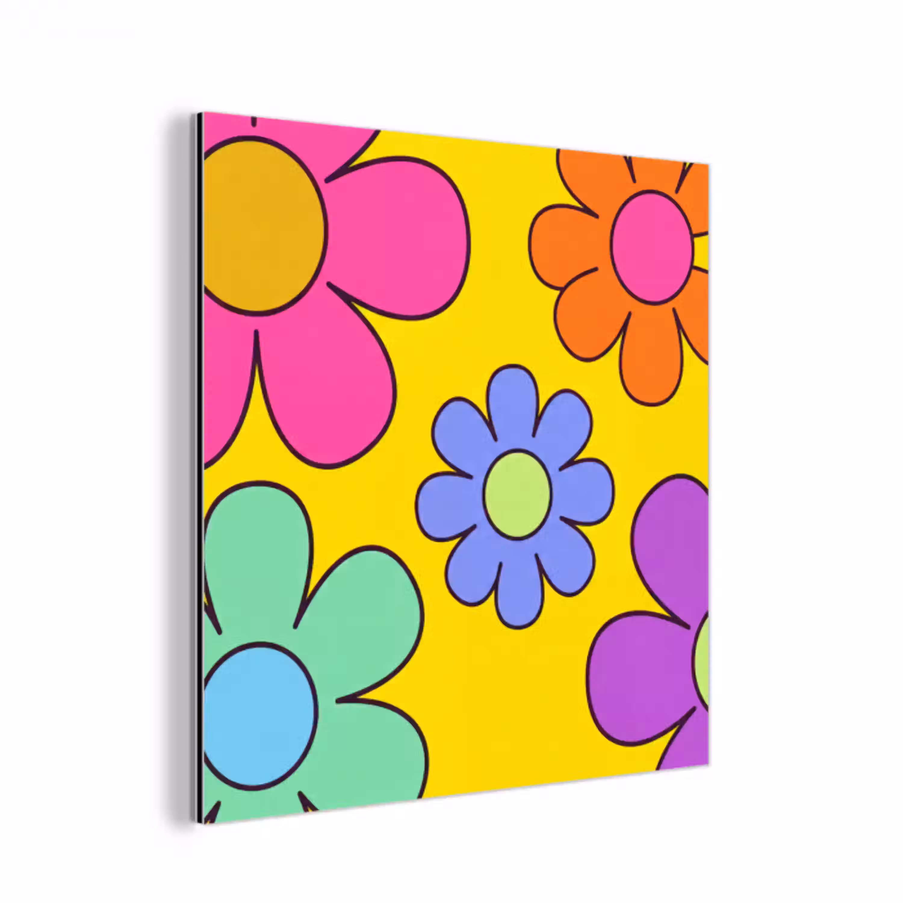Bloemen - Illustratie - Kleurrijk aluminium wit klein -3d