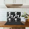 Wit - Zwart - Dynamisch - Patroon keuken achterwand spatscherm klein 900 -sfeer2