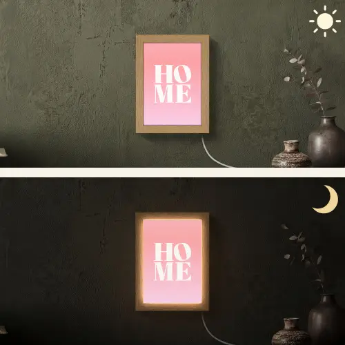 Home - Letters - Groot - Roze Light Box met kabel (Wandlamp) klein -sfeer3
