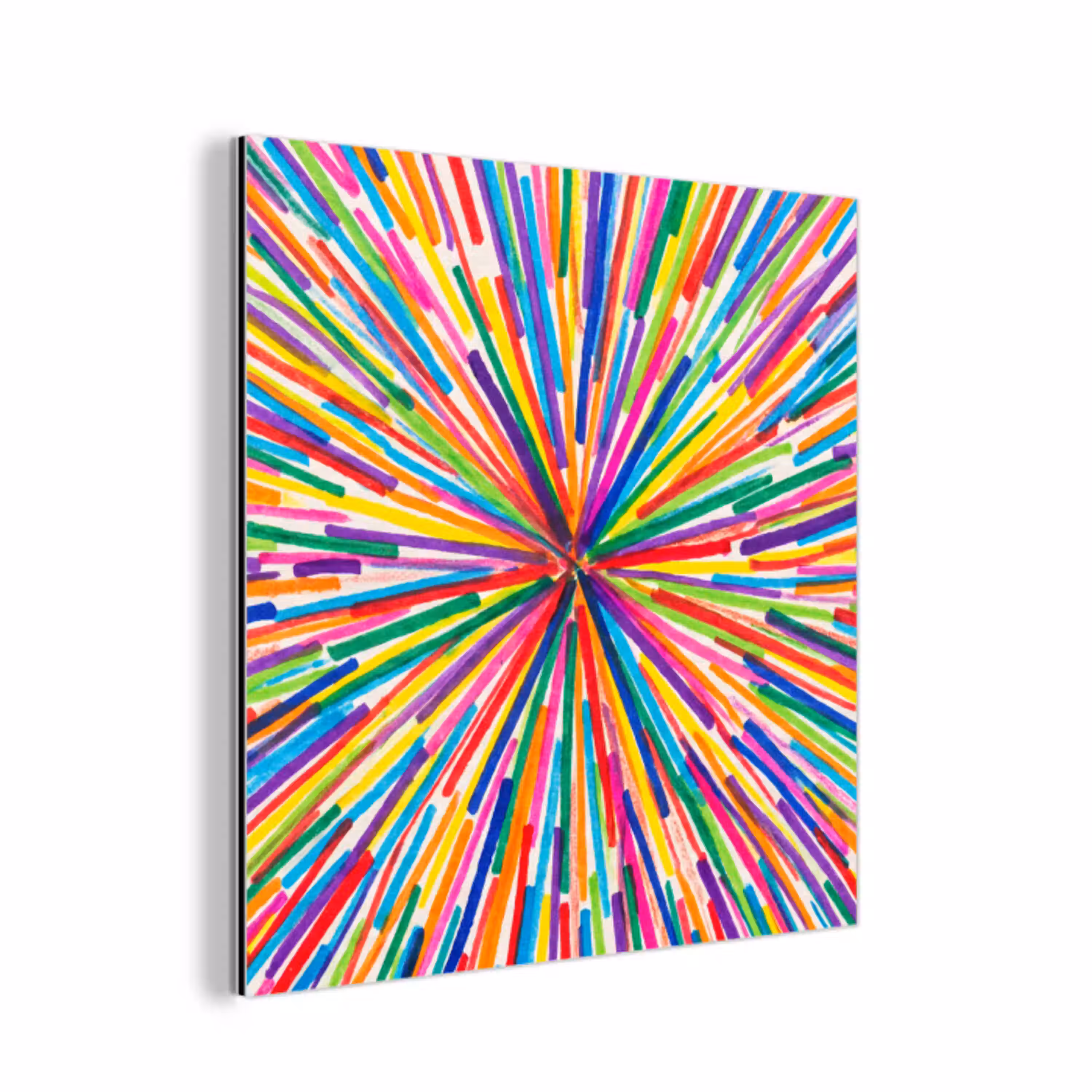 Lijnen - Kleurrijk - Abstract aluminium wit klein -3d