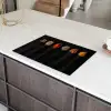 Lepels - Specerijen - Zwart - Kruiden - Rustiek Inductie beschermer vinyl 3mm klein -sfeer8