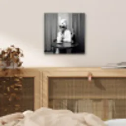Vrouw - Bubbels - Zwart - Wit aluminium wit klein -sfeer3