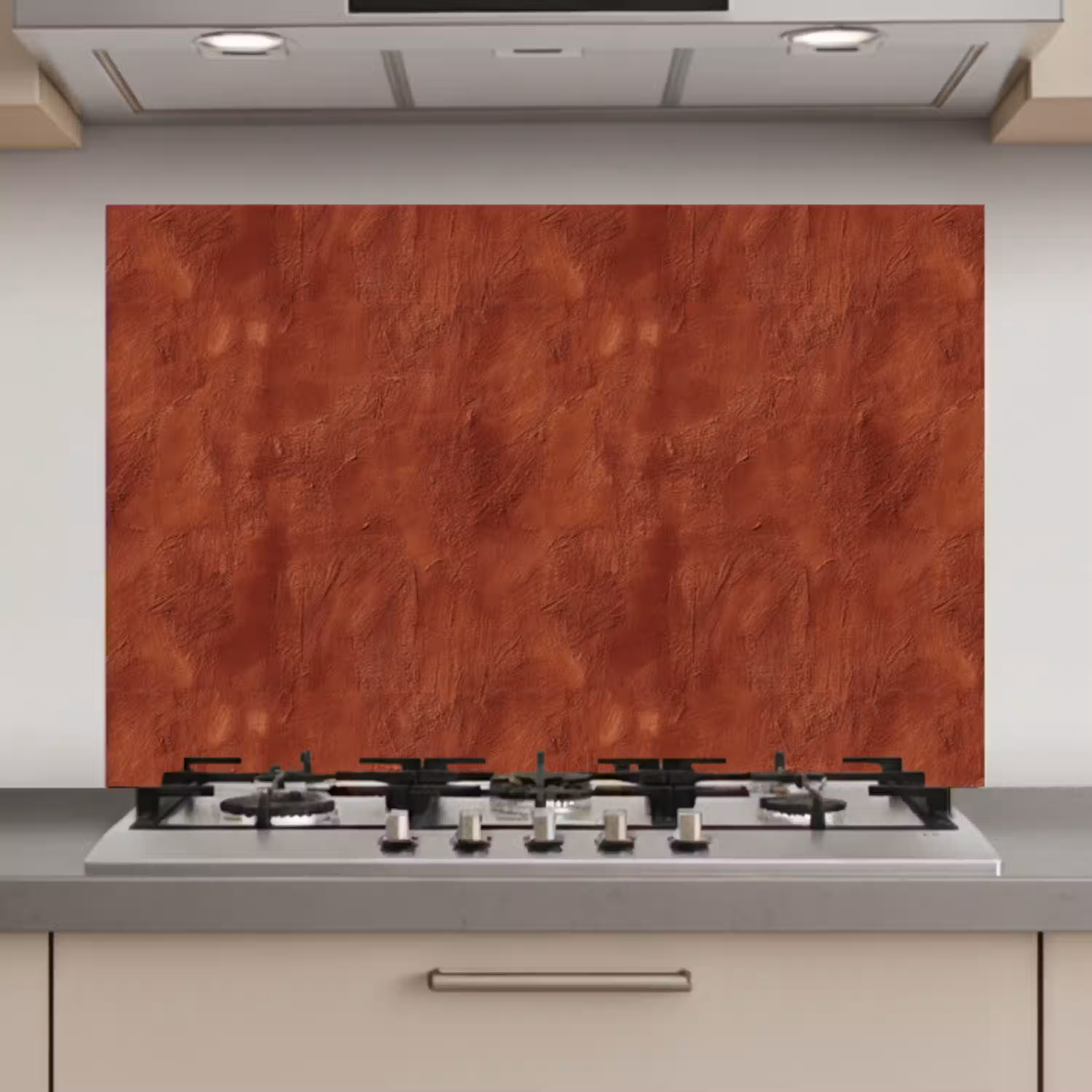Stucwerk - Textuur  - Terracotta keuken achterwand spatscherm klein 900 -3d_website