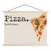 Pizza - Kaas - Pepperoni textielposter latten blank klein -3d