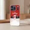 Kerstgroet - Sneeuw - Rood Telefoonhoesje iPhone 17 Pro klein -sfeer2