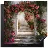 Doorkijk - Rozen - Vintage - Poort Inductie beschermer vinyl 3mm middel -3d