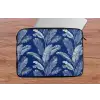 Blad - Palm - Blauw laptophoes neopreen klein 279 -tafel
