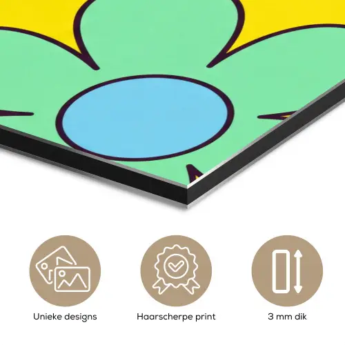 Bloemen - Illustratie - Kleurrijk aluminium wit klein -closeup_NL
