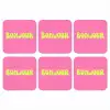 Roze - Groene bonjour - Organisch onderzetter kurk middel -3d