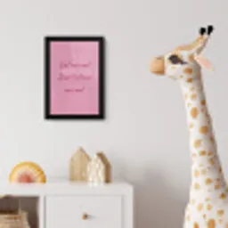 Eat me out don't stress me out - Roze - Handgeschreven fotolijst zwart zonder passe partout klein -usfeer4_kinderkamer
