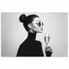 Vrouw - Champagne - Modern poster papier klein -3d