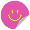 Smiley - Vrolijk - Roze Wandcirkel behangsticker klein -3d
