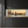 Skyline - Kanaal - Wolkenkrabbers keuken achterwand 2 middel -sfeer1