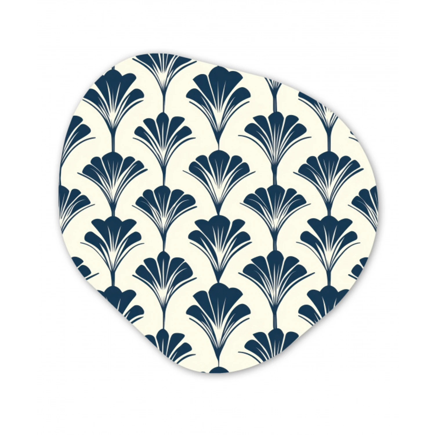 Klassiek - Motief - Blauw Wandcirkel Organisch Aluminium middel 851 -3d