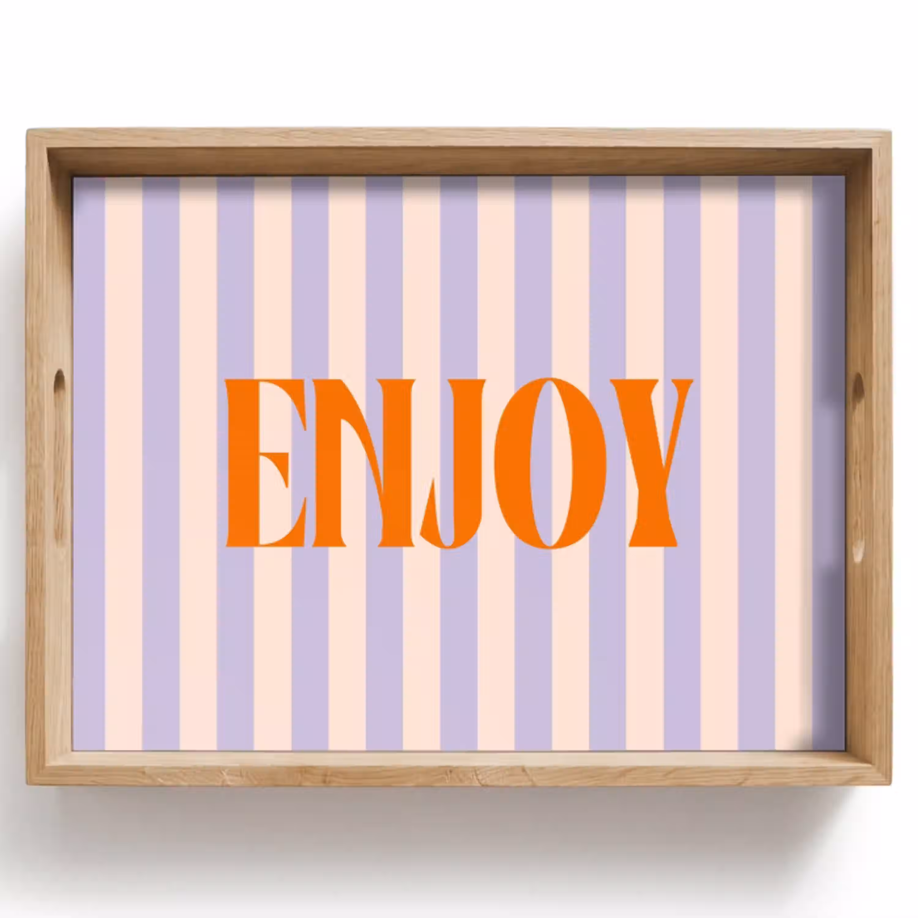 Lila - Oranje - Strepen - Enjoy Dienblad Rechthoek middel -z3d_shopping
