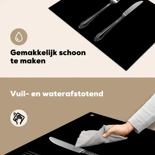 Vork - Mes - Zilver Inductie beschemer met haakjes klein -ky-schoon-nl