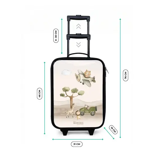 Dieren op safari Kinderkoffer - Zwart klein -productfoto_formaten