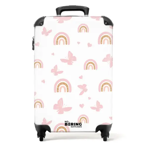 Vlinders en regenbogen NBS - Handbagage koffer - Unisex middel -productfoto_recht
