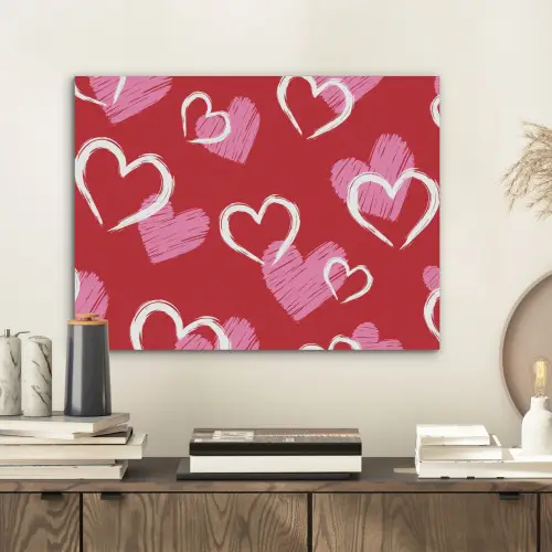 Patroon - Hartjes - Roze - Valentijn PET vilt klein -sfeer1
