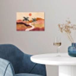Heuvels - Palmbomen - Abstract poster papier klein -sfeer3