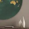 Wereldkaart - Groen - Goud Akoestische PET Vilt - Rond klein -sfeer5_closeup