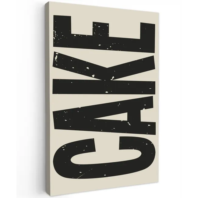 Beige - Japandi - Cake - Decoratie Tuinposter op houten frame 2 cm dik klein -3d