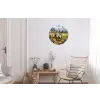 Ezels - Bloemen - Zomers Wandcirkel aluminium klein -woonkamer