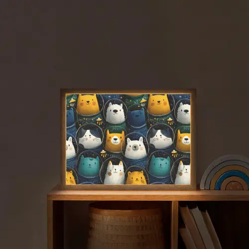Dieren - Ruimtepakken - Sterren Light Box met batterij (Wandlamp kind) middel -sfeer1_kind